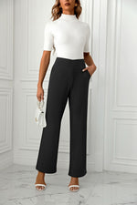 High Waist Straight Leg Pants