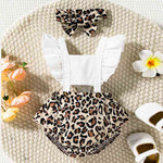 Leopard Print Cutout Square Neck Romper