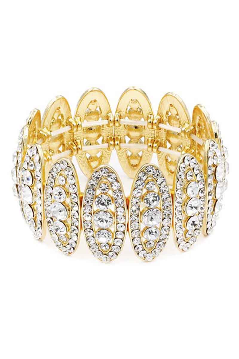 Rhinestone Oval Stretch Bracelet