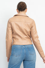 Zippered Notch Lapel Rider Jacket